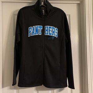 Ladies Antigua Carolina Panthers black jacket